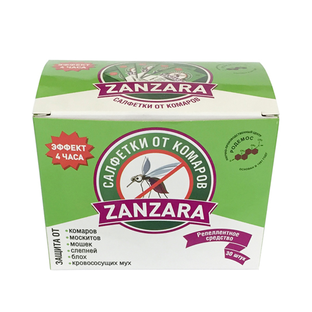 Zanzara - салфетки от комаров 30 шт.